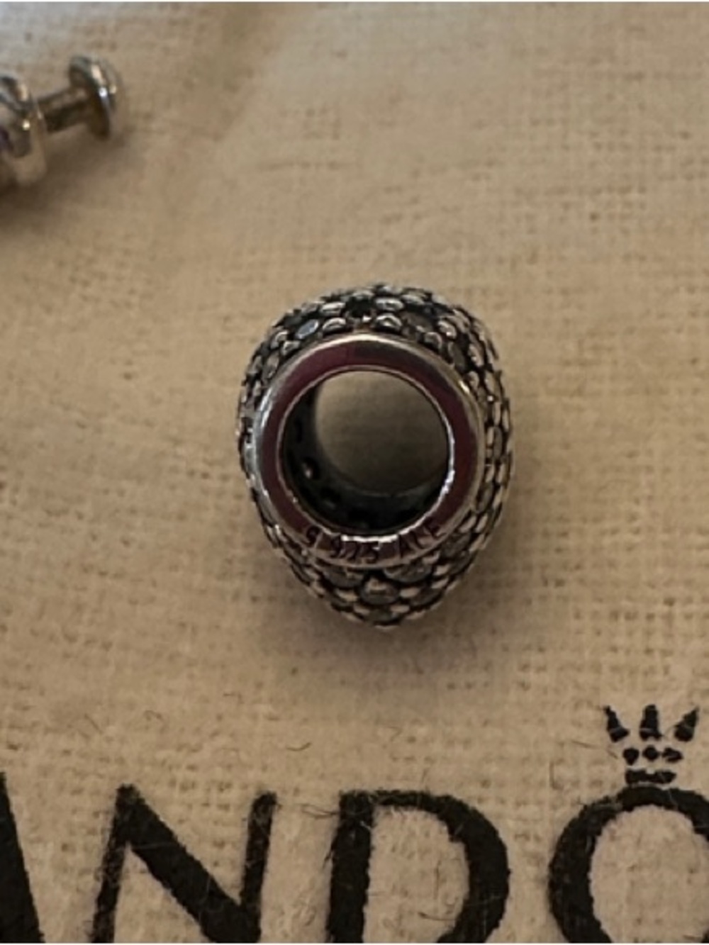 Pandora Silver Pave Heart Charm - Picture 6 of 6
